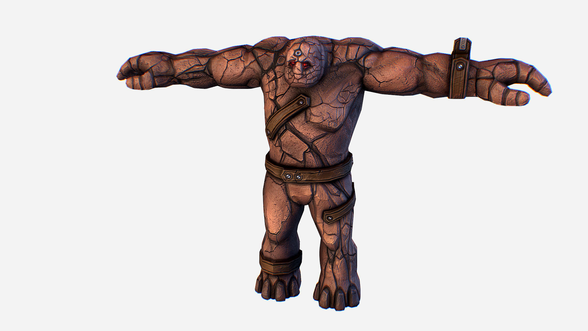 Golem Clay Monster Game MMO RPG Character Low-poly 3D model_8