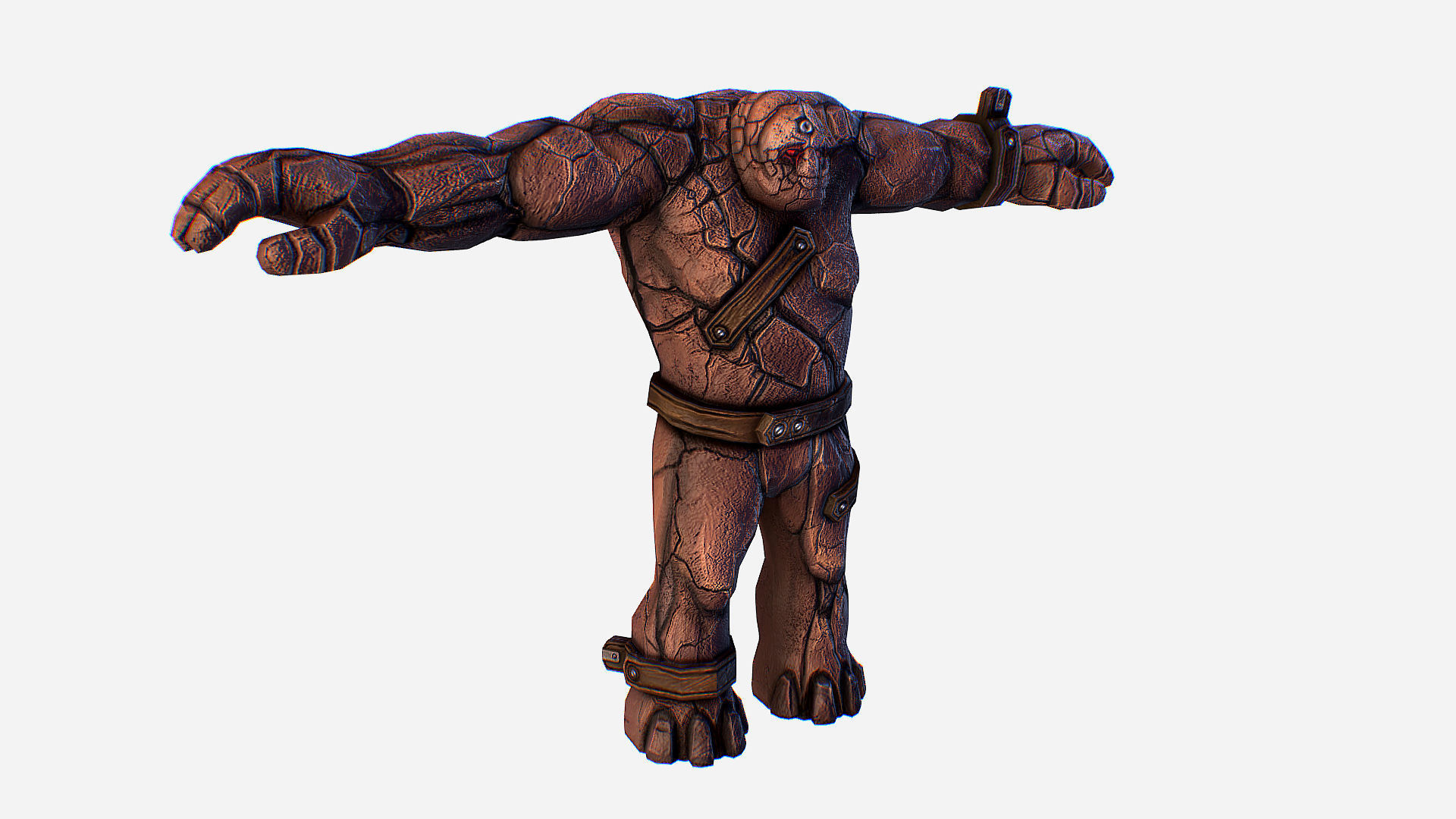 Golem Clay Monster Game MMO RPG Character Low-poly 3D model_7