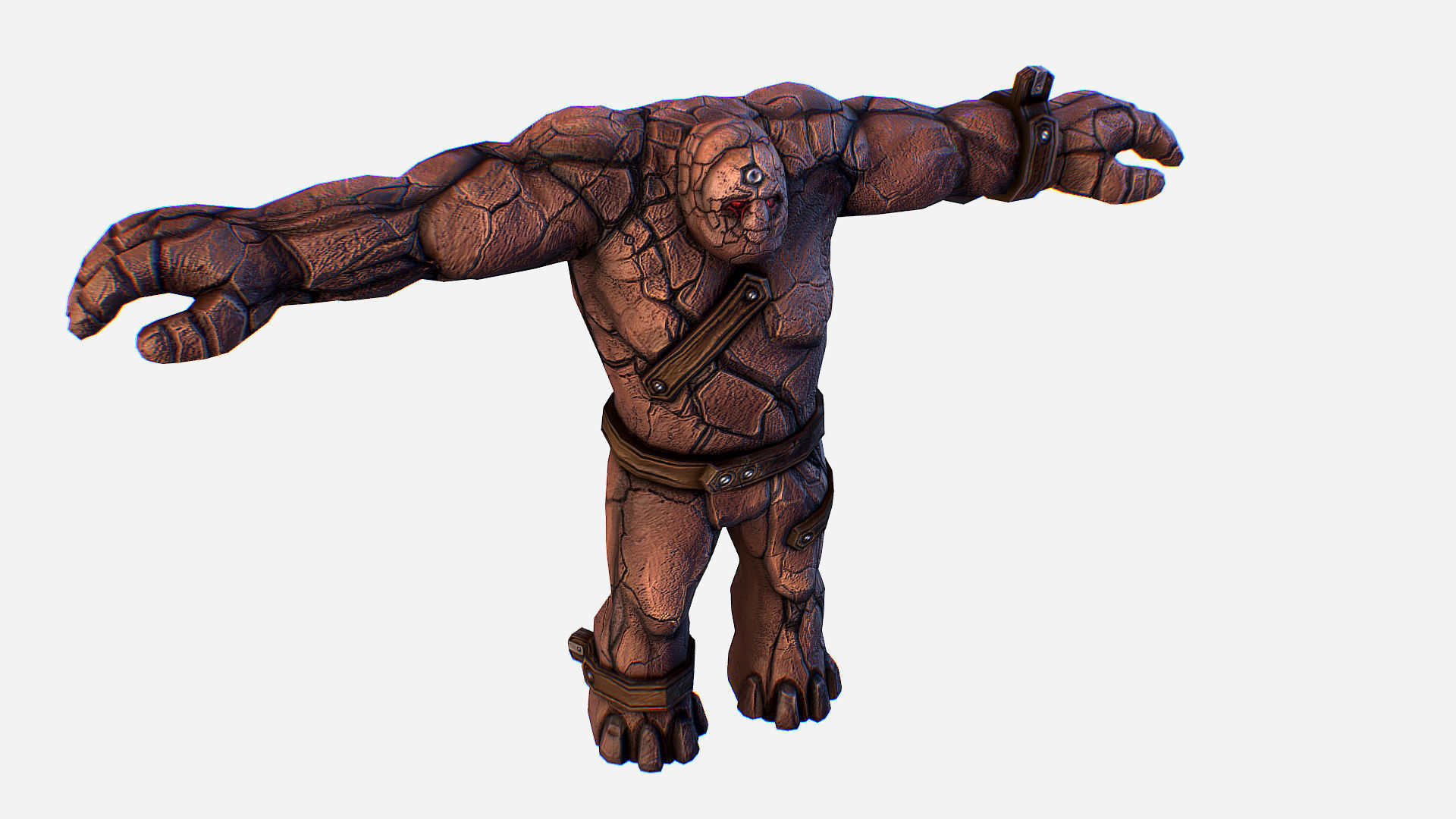 Golem Clay Monster Game MMO RPG Character Low-poly 3D model_2