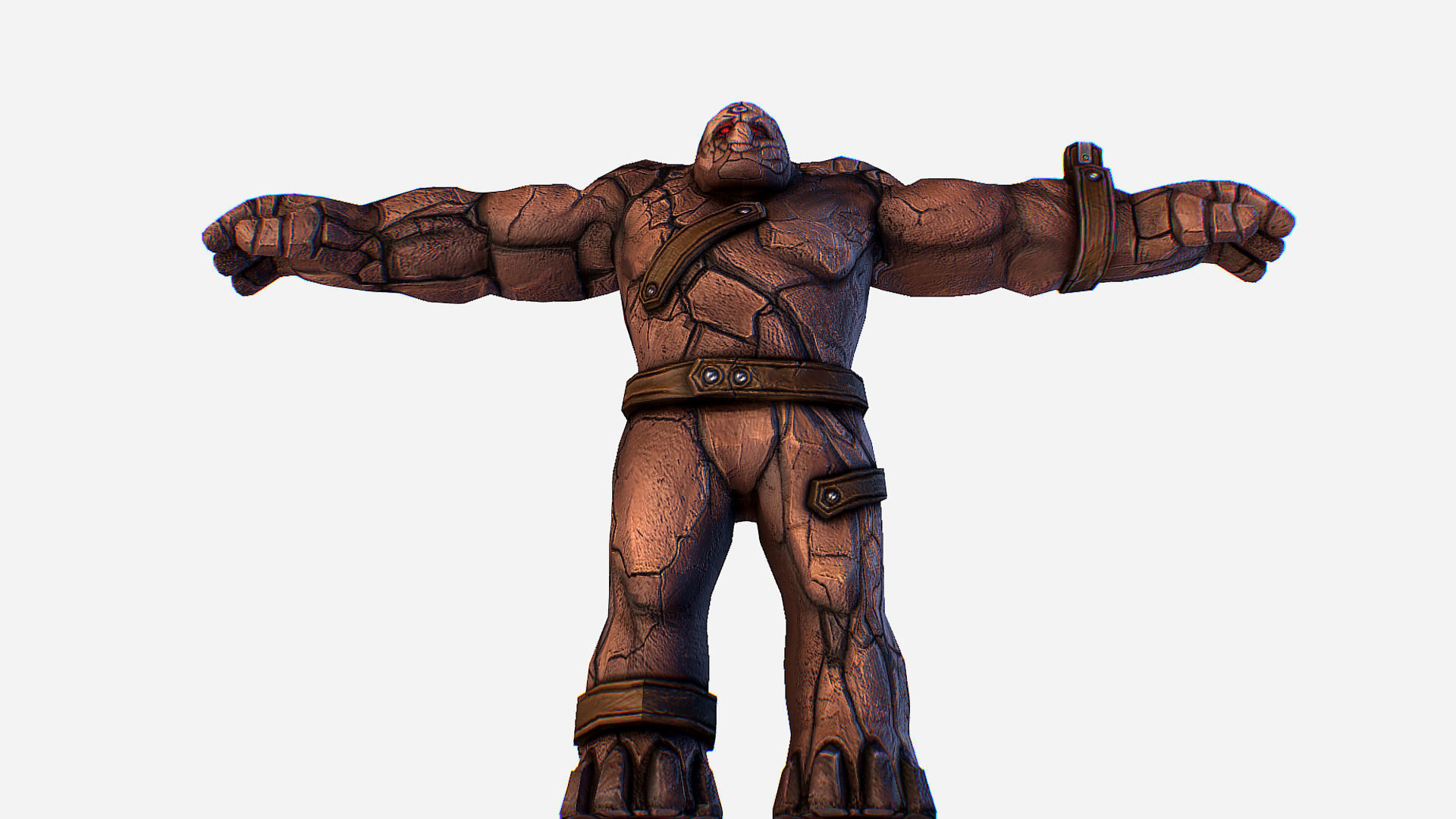 Golem Clay Monster Game MMO RPG Character Low-poly 3D model_10