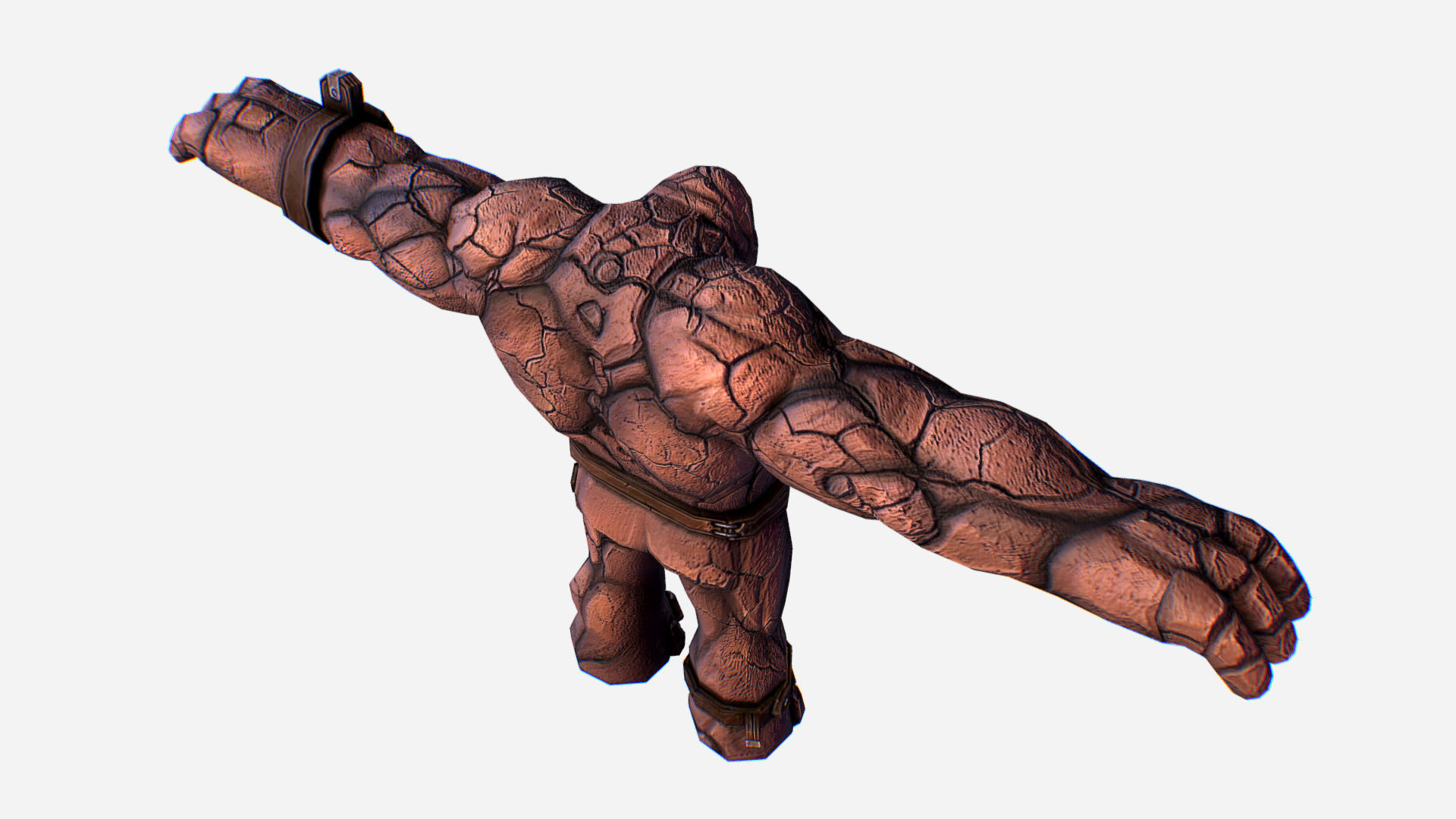 Golem Clay Monster Game MMO RPG Character Low-poly 3D model_4