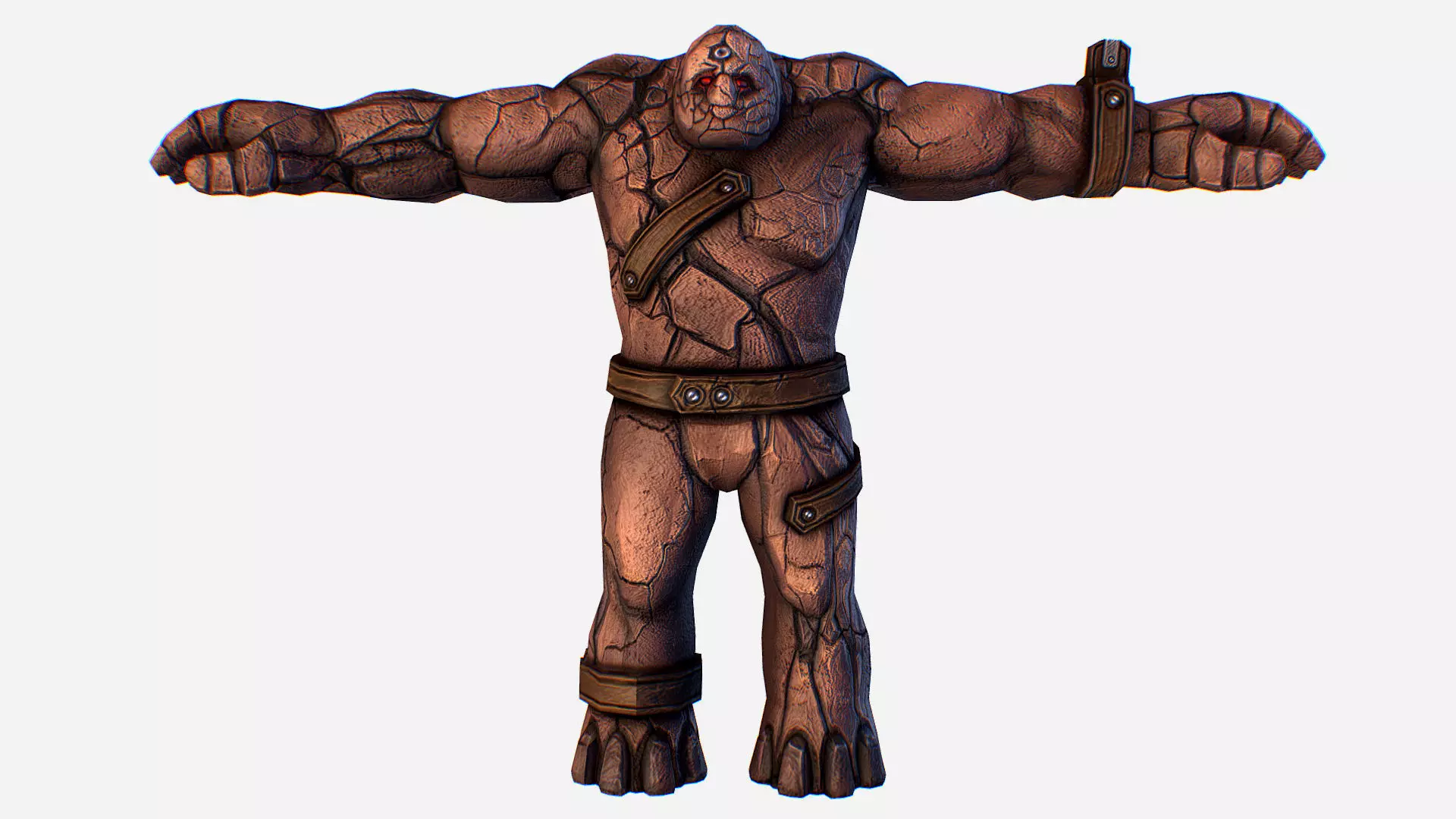 Golem Clay Monster Game MMO RPG Character Low-poly 3D model_0