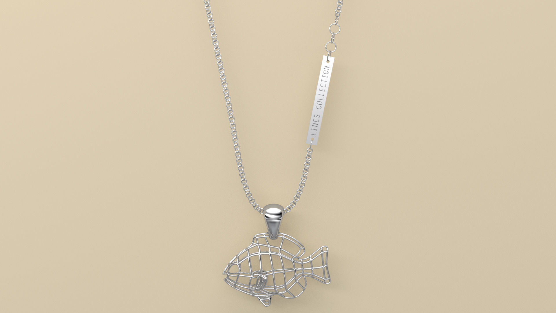 Lines Pendant Fish 3D print model_3