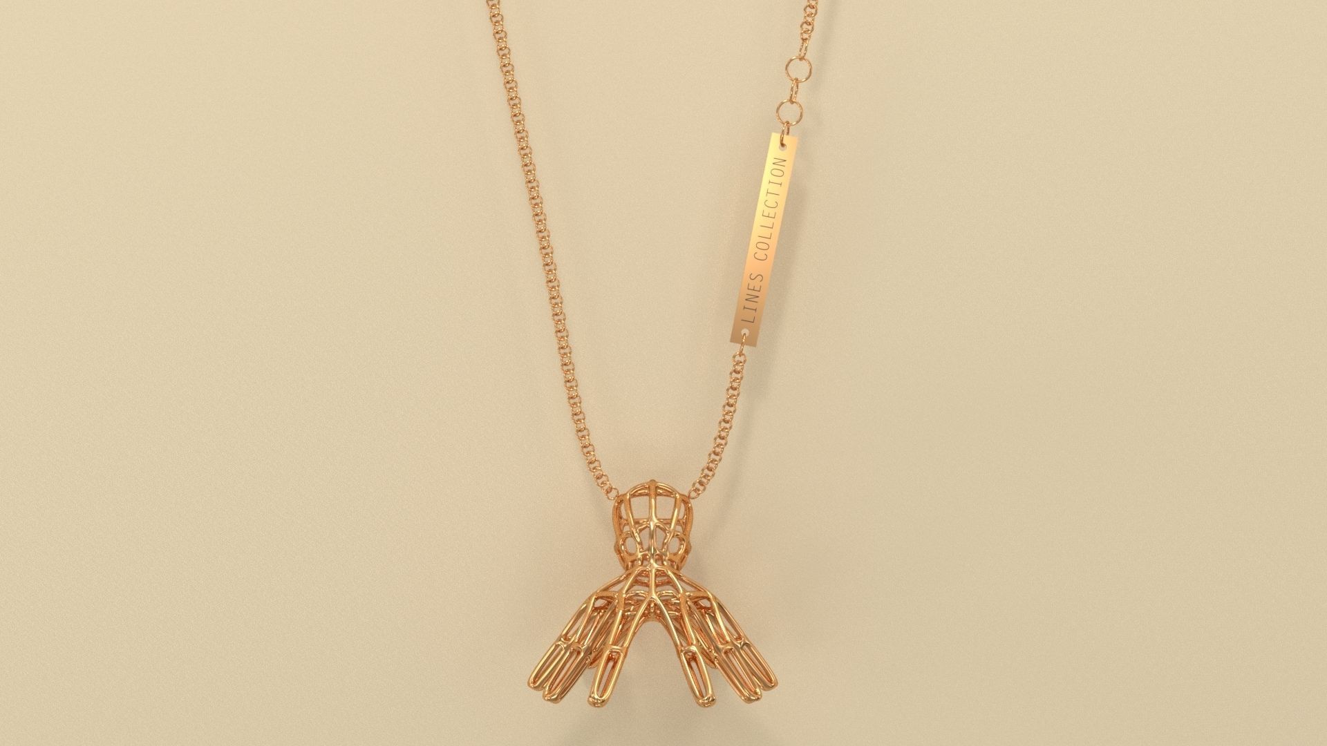 Lines Pendant Octopus 3D print model_2