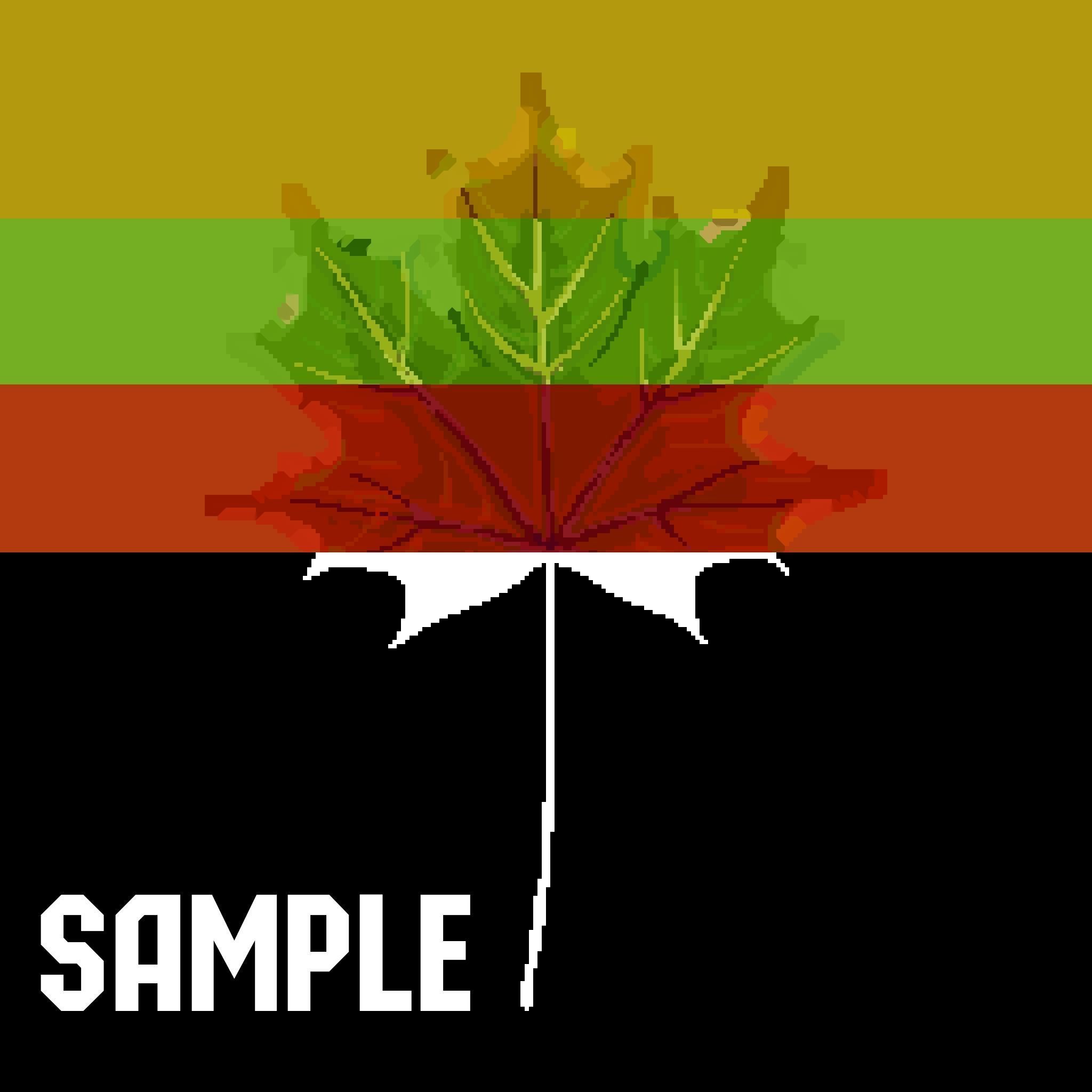 10 Pixel art Leaves seasons Free low-poly 3D model_3