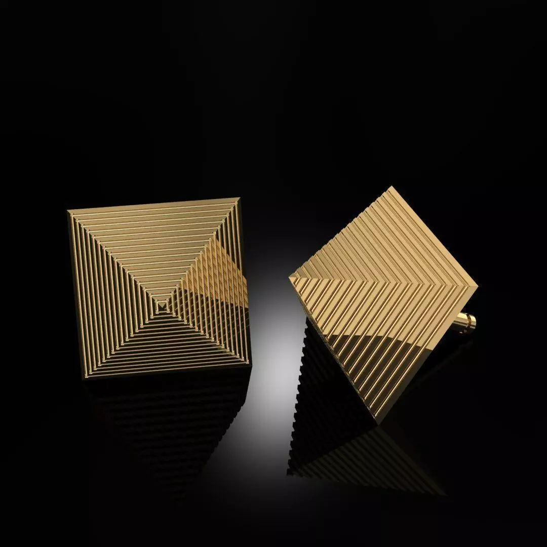 Earrings Pyramids 3D print model_0
