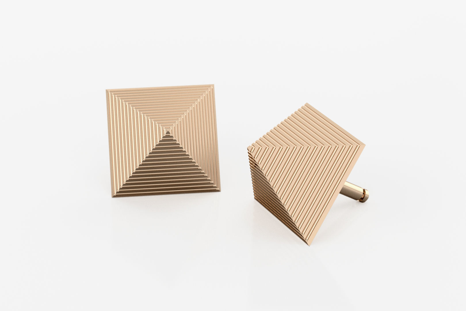 Earrings Pyramids 3D print model_1