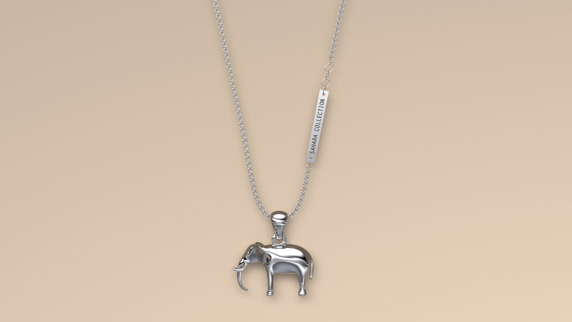 Pendant Elephant 3D print model_1