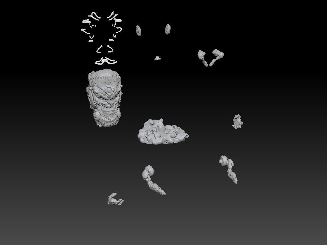 Modok sculpture 3D print model_2