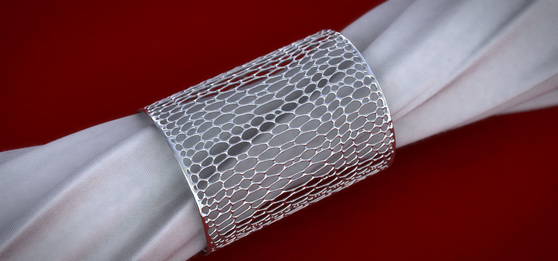 Voronoi Long Bracelet 3D print model_1