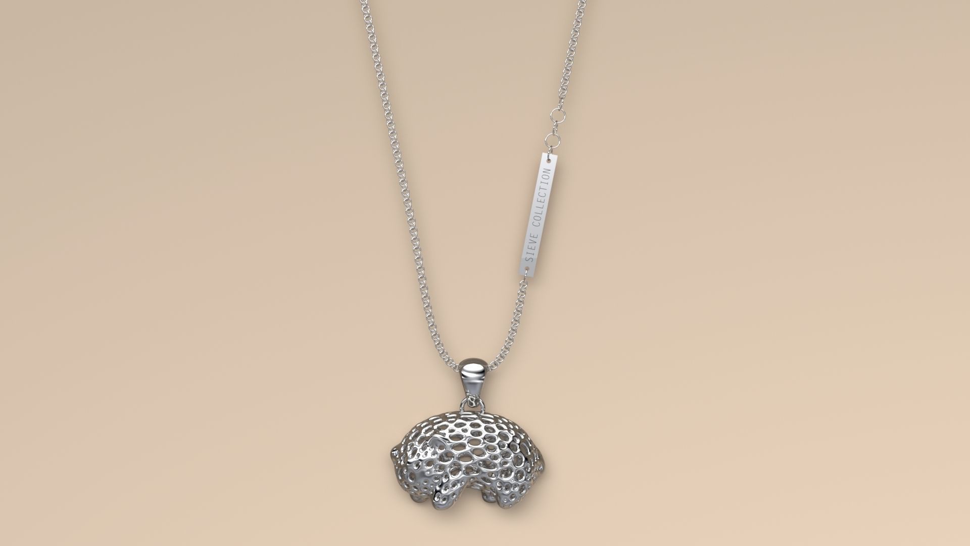 Voronoi Pendant Panda 3D print model_3