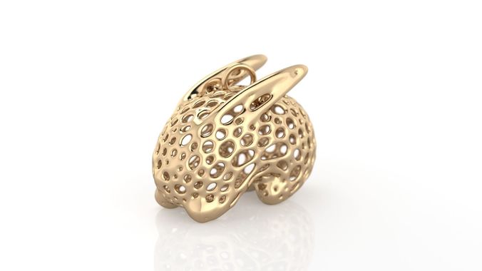Pendant Voronoi Rabbit 3D print model