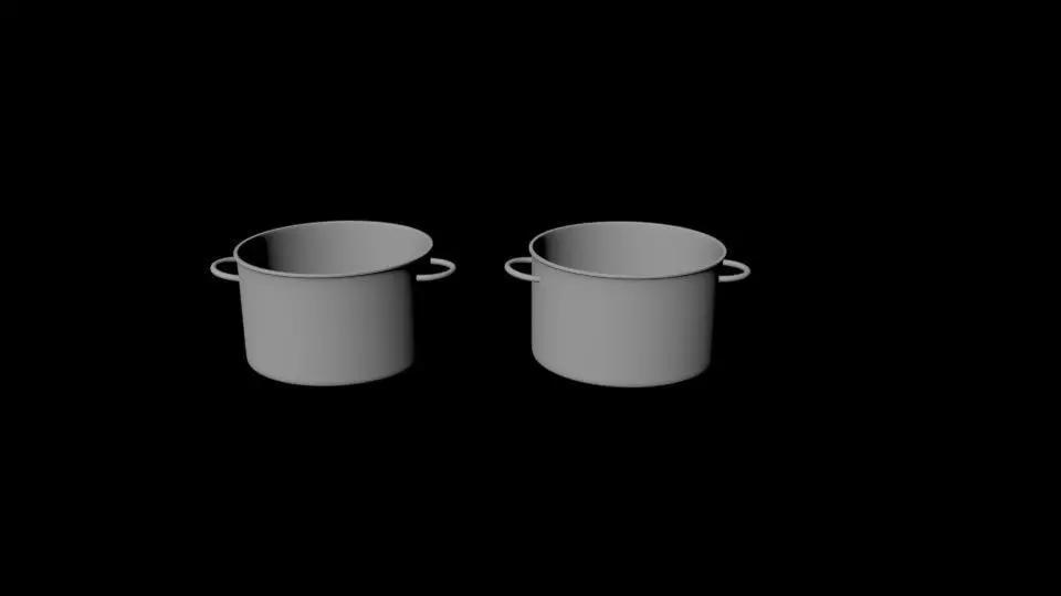  kitchen Pots Free low-poly 3D model_0