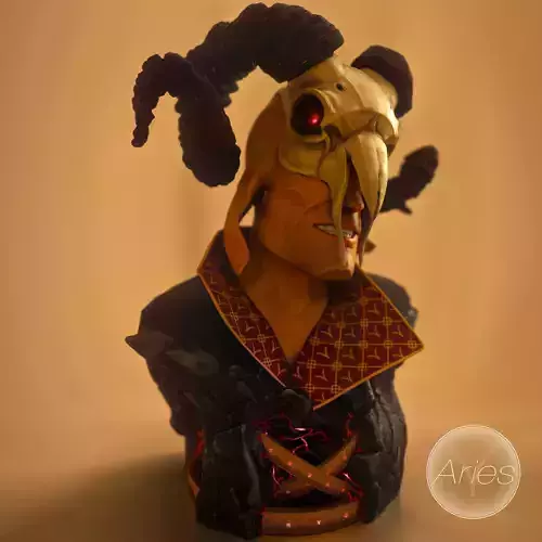 Colored 3D Printable Statue Zodiac Sign Aries Free 3D print model