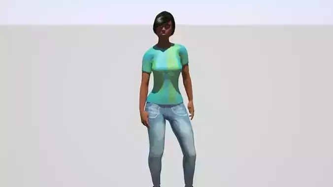 woman dark skin Free 3D model