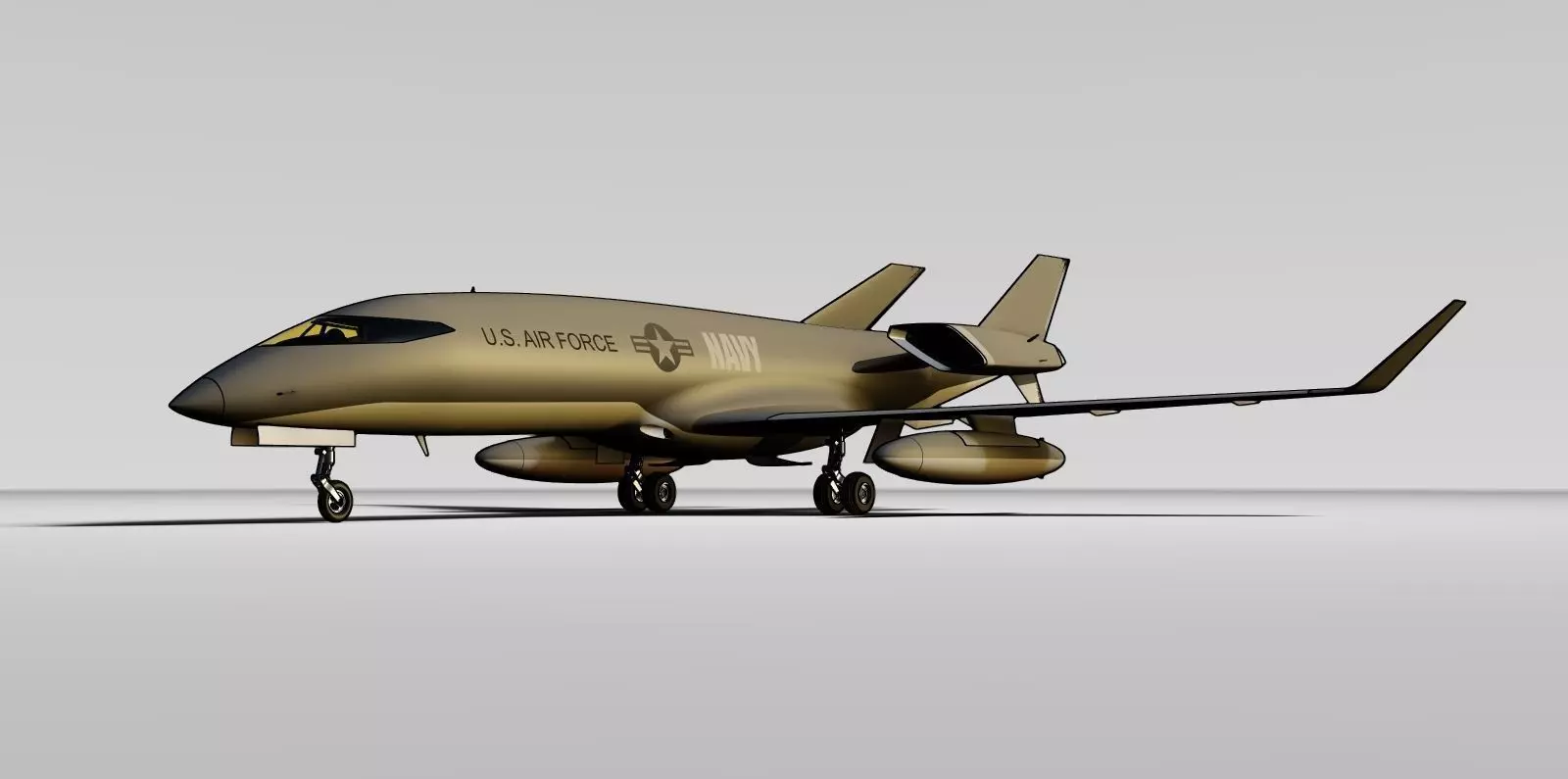 ARMY LEARJET Low-poly 3D model