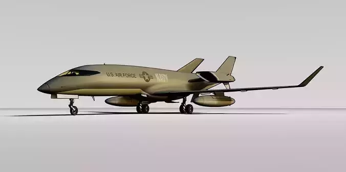 ARMY LEARJET Low-poly 3D model