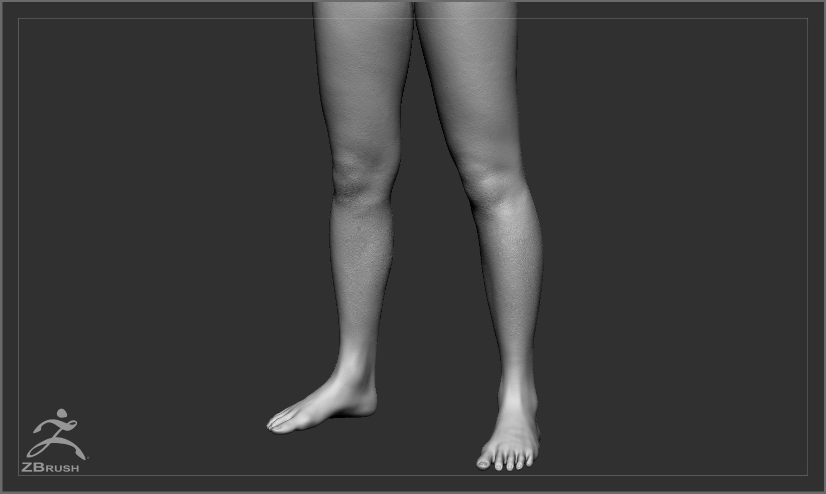 Average Asian Female Body Basemesh 3D model_6