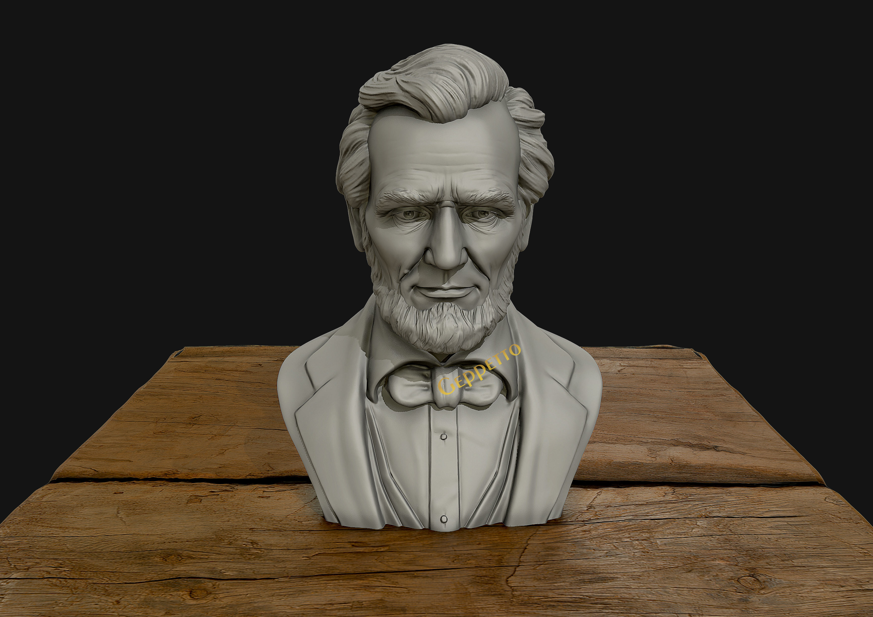 Abraham Lincoln 3D sculpture 3D print model_3