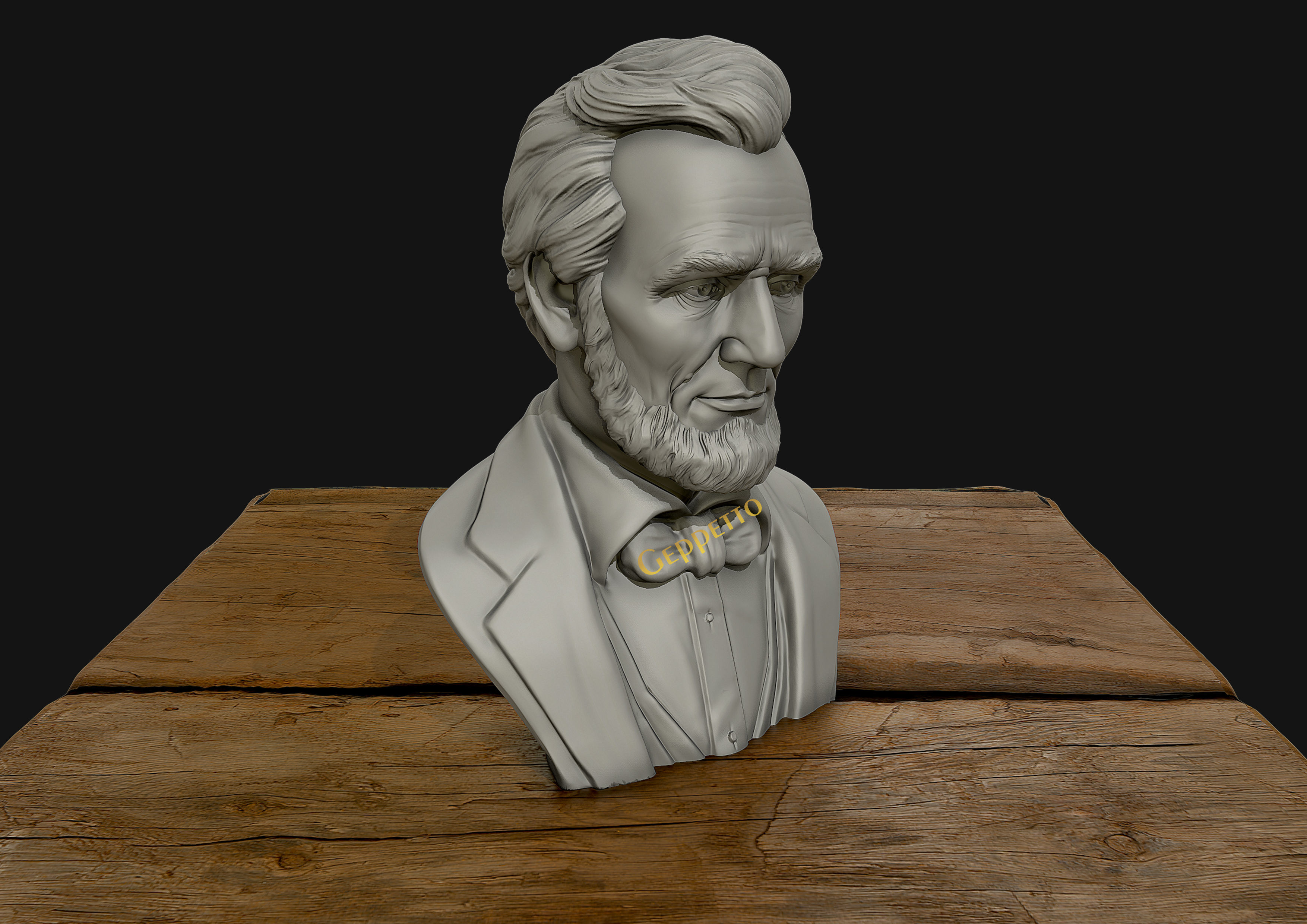 Abraham Lincoln 3D sculpture 3D print model_6