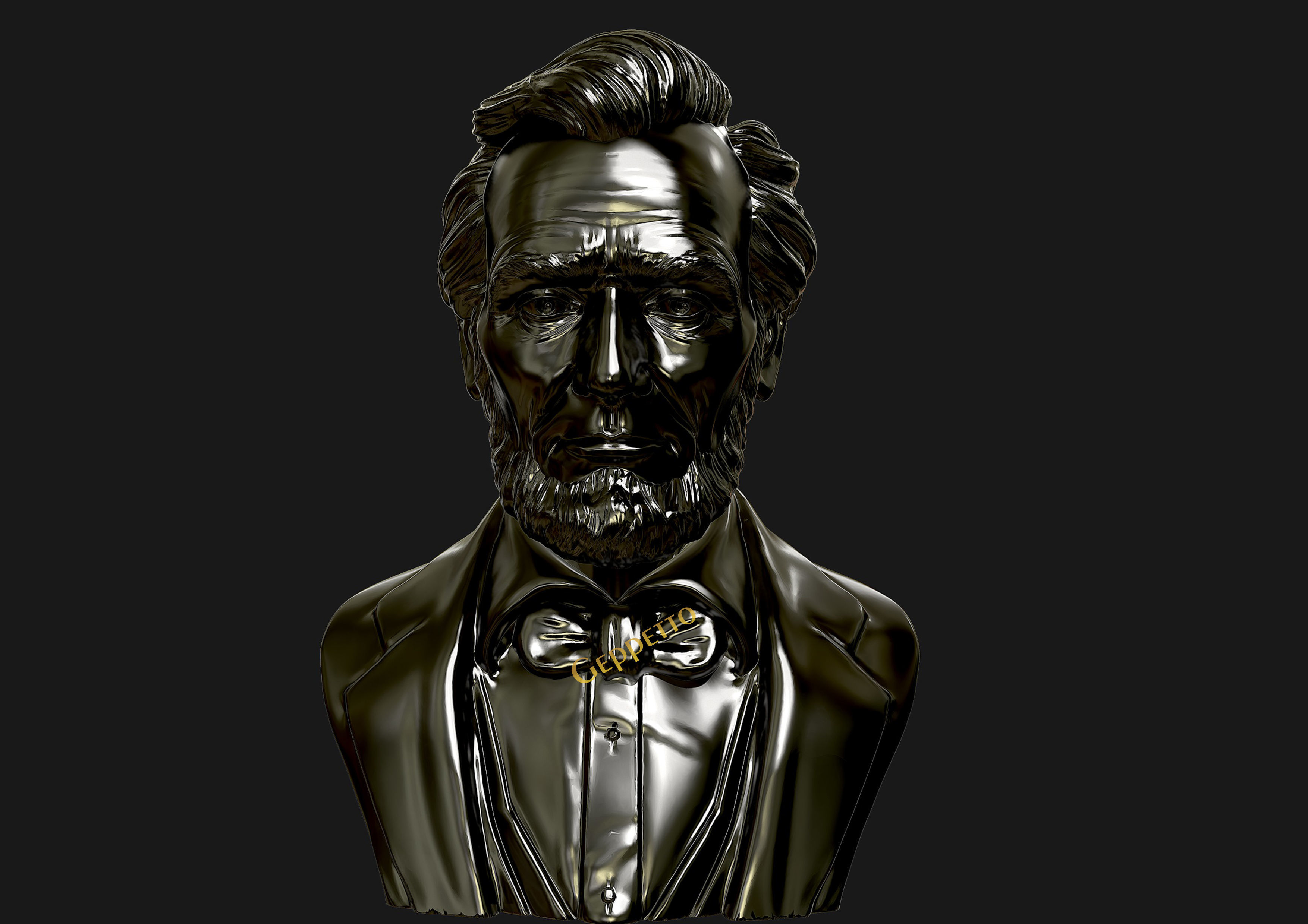 Abraham Lincoln 3D sculpture 3D print model_11