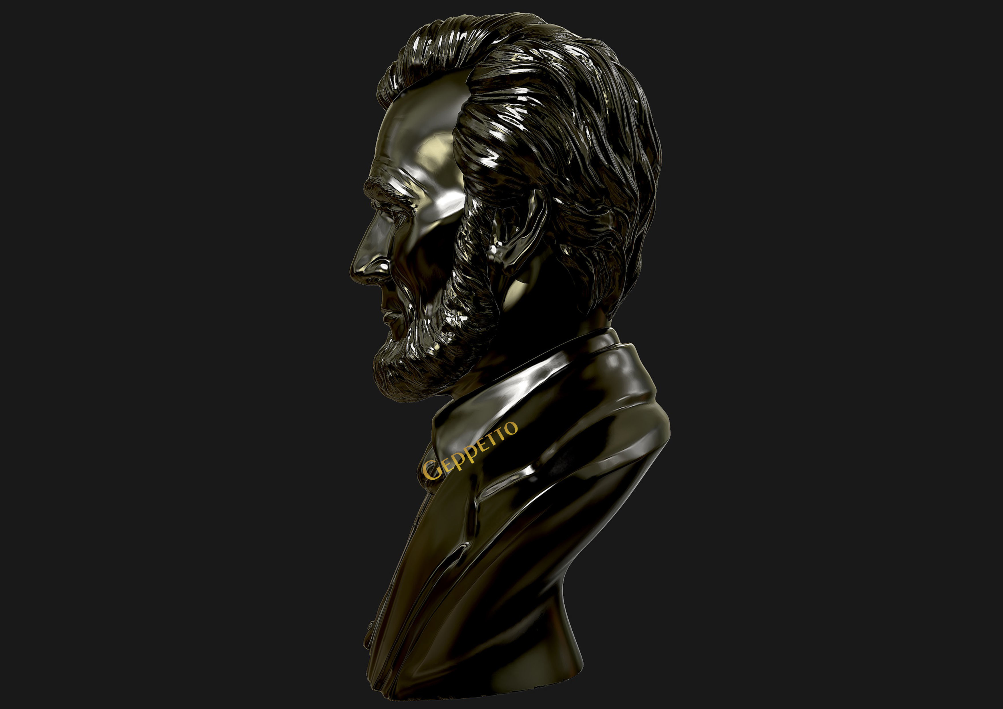 Abraham Lincoln 3D sculpture 3D print model_16