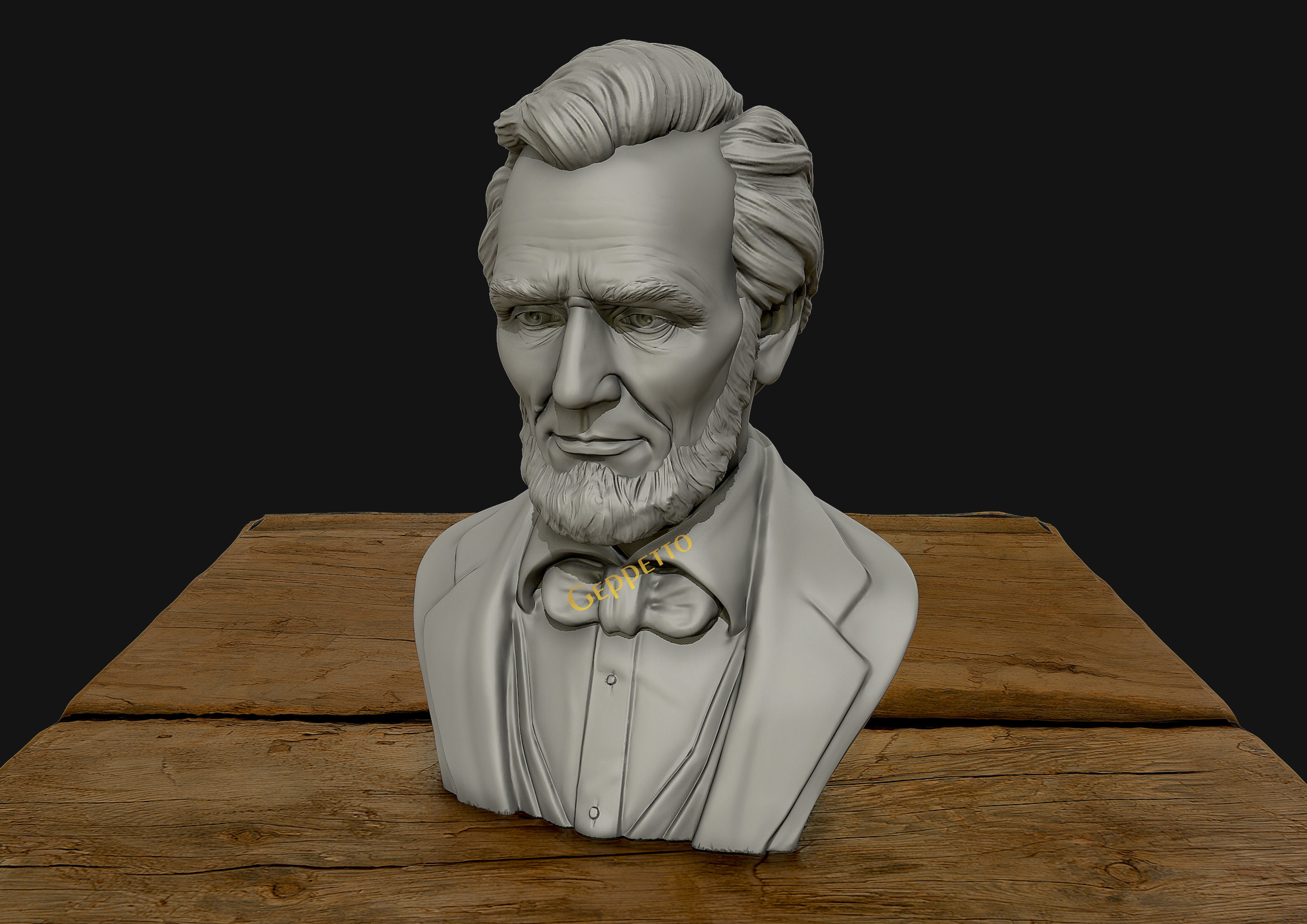 Abraham Lincoln 3D sculpture 3D print model_5