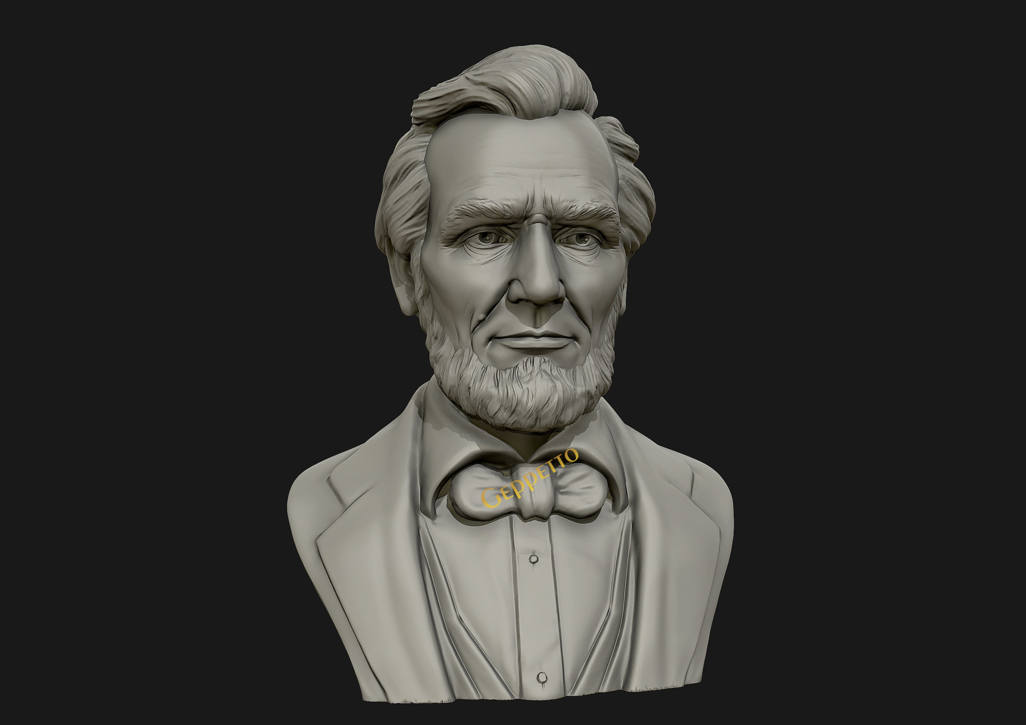 Abraham Lincoln 3D sculpture 3D print model_8