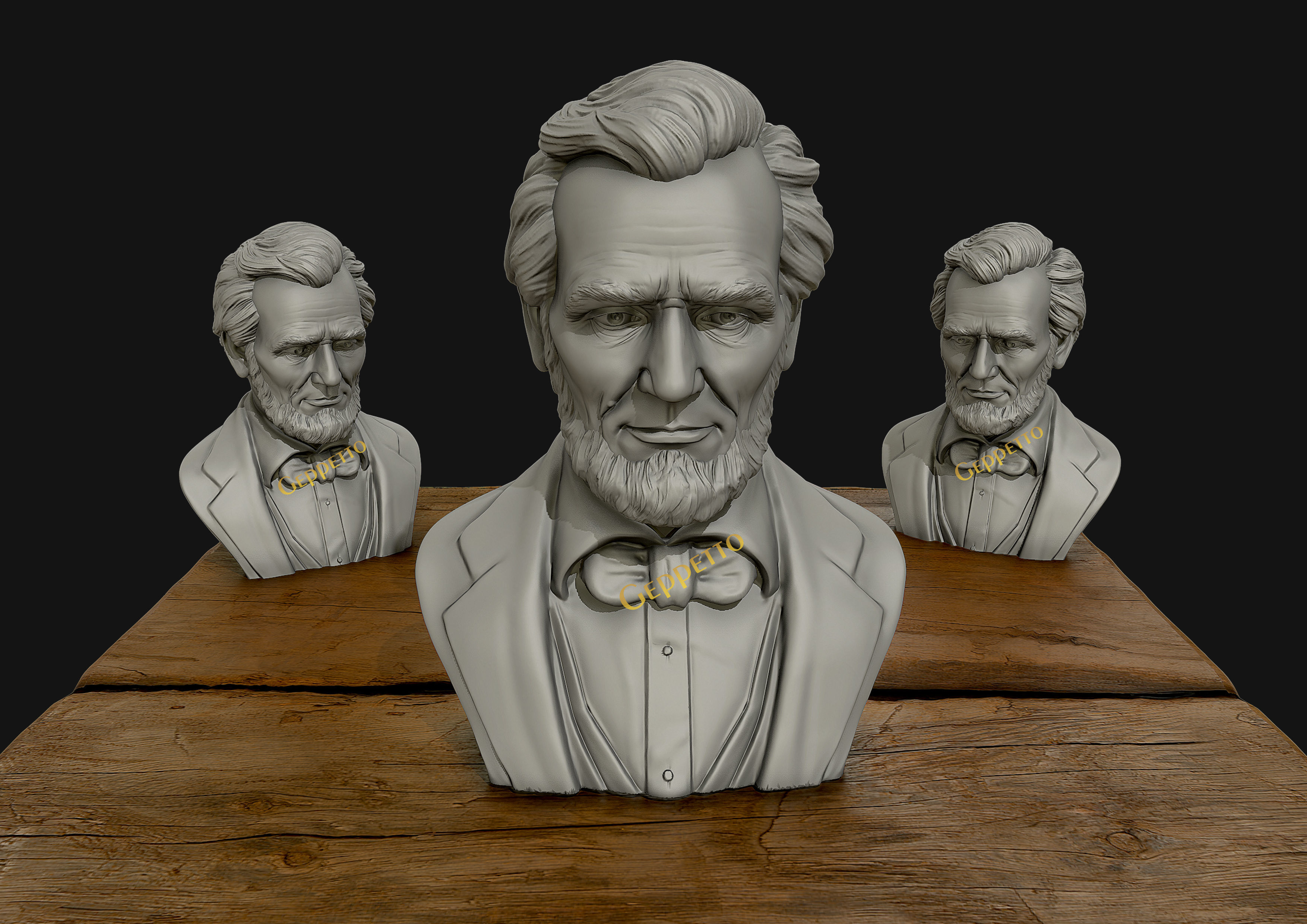 Abraham Lincoln 3D sculpture 3D print model_4
