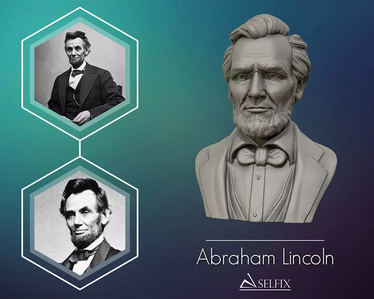 Abraham Lincoln 3D sculpture 3D print model_0