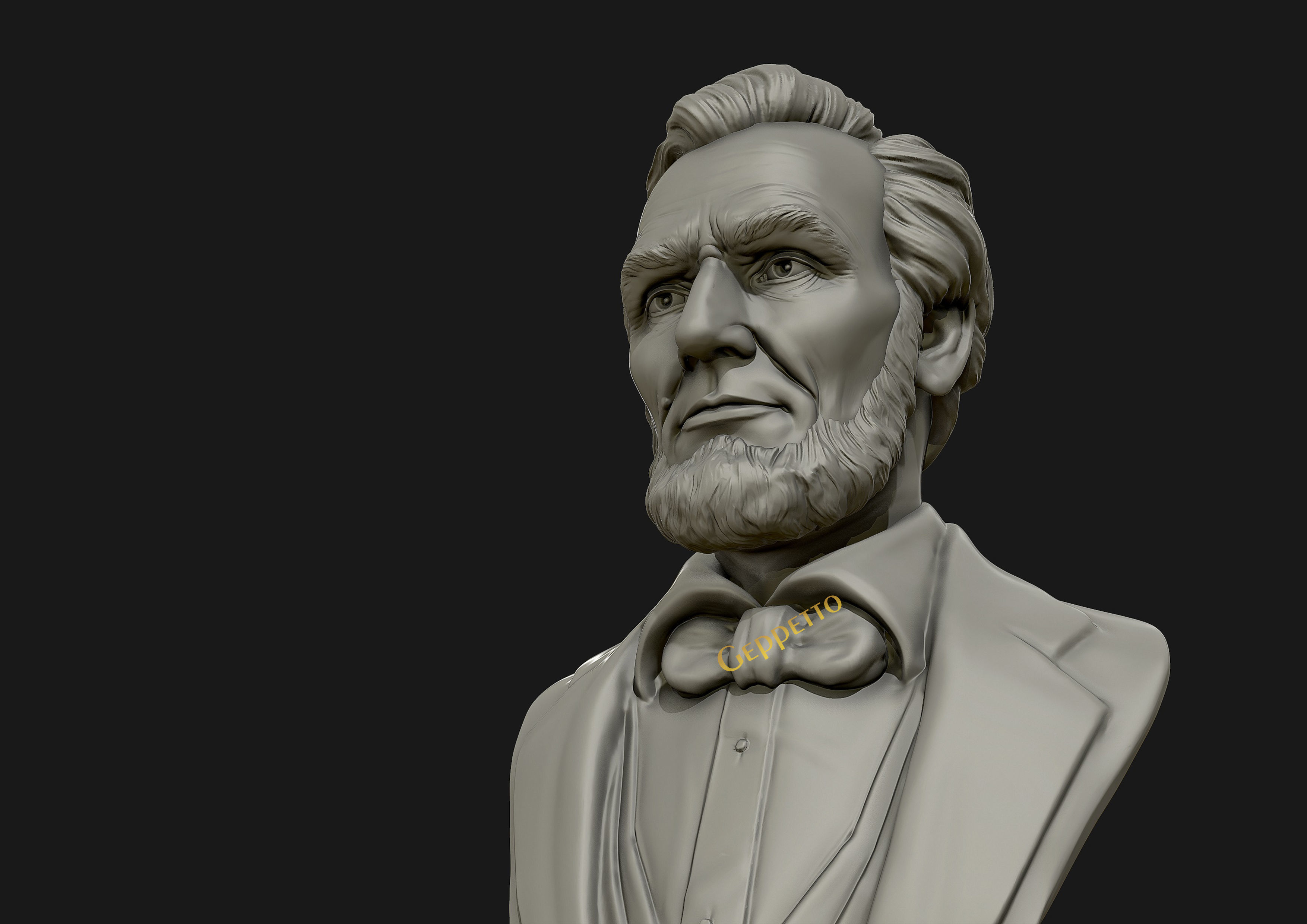 Abraham Lincoln 3D sculpture 3D print model_1