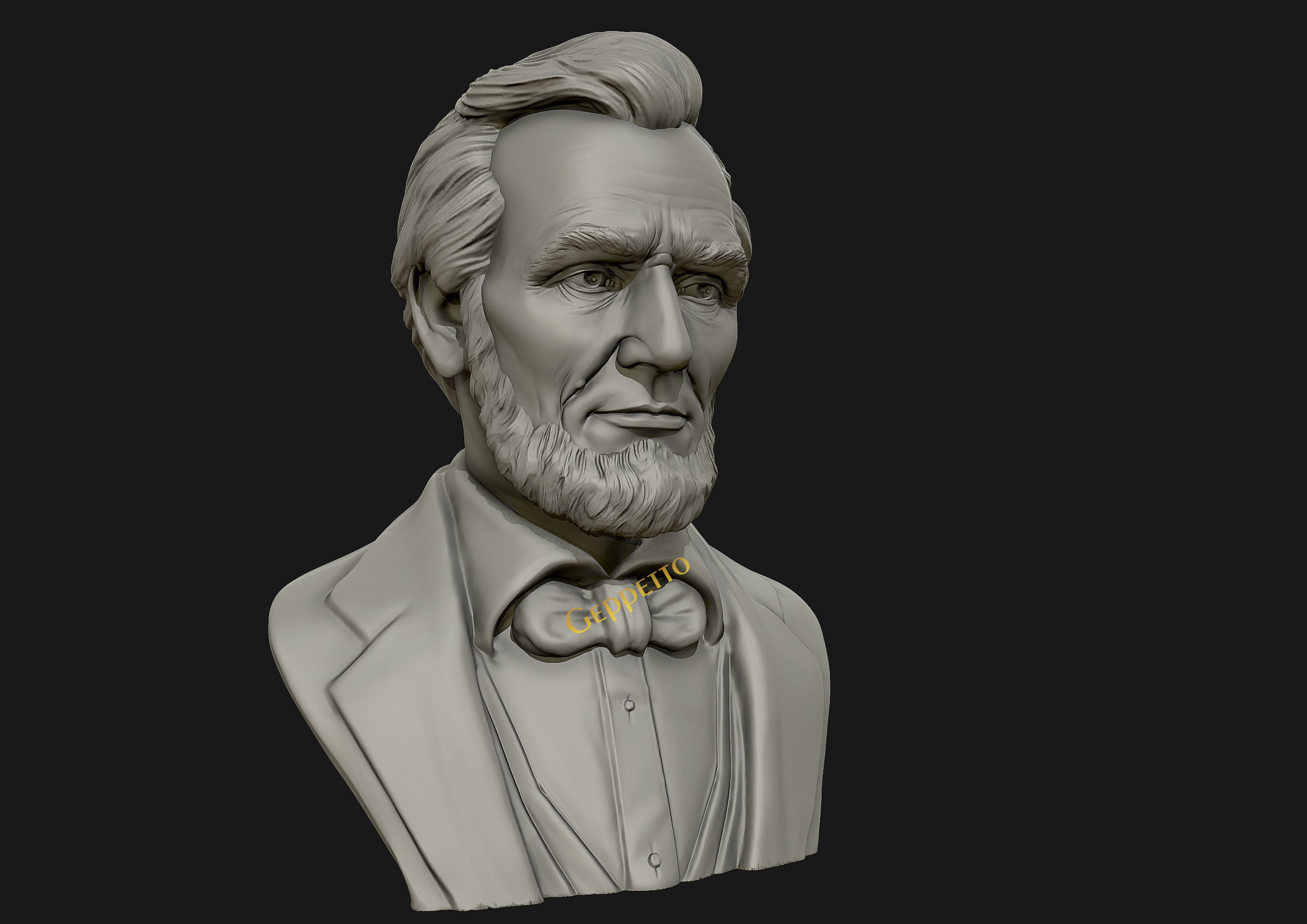 Abraham Lincoln 3D sculpture 3D print model_2