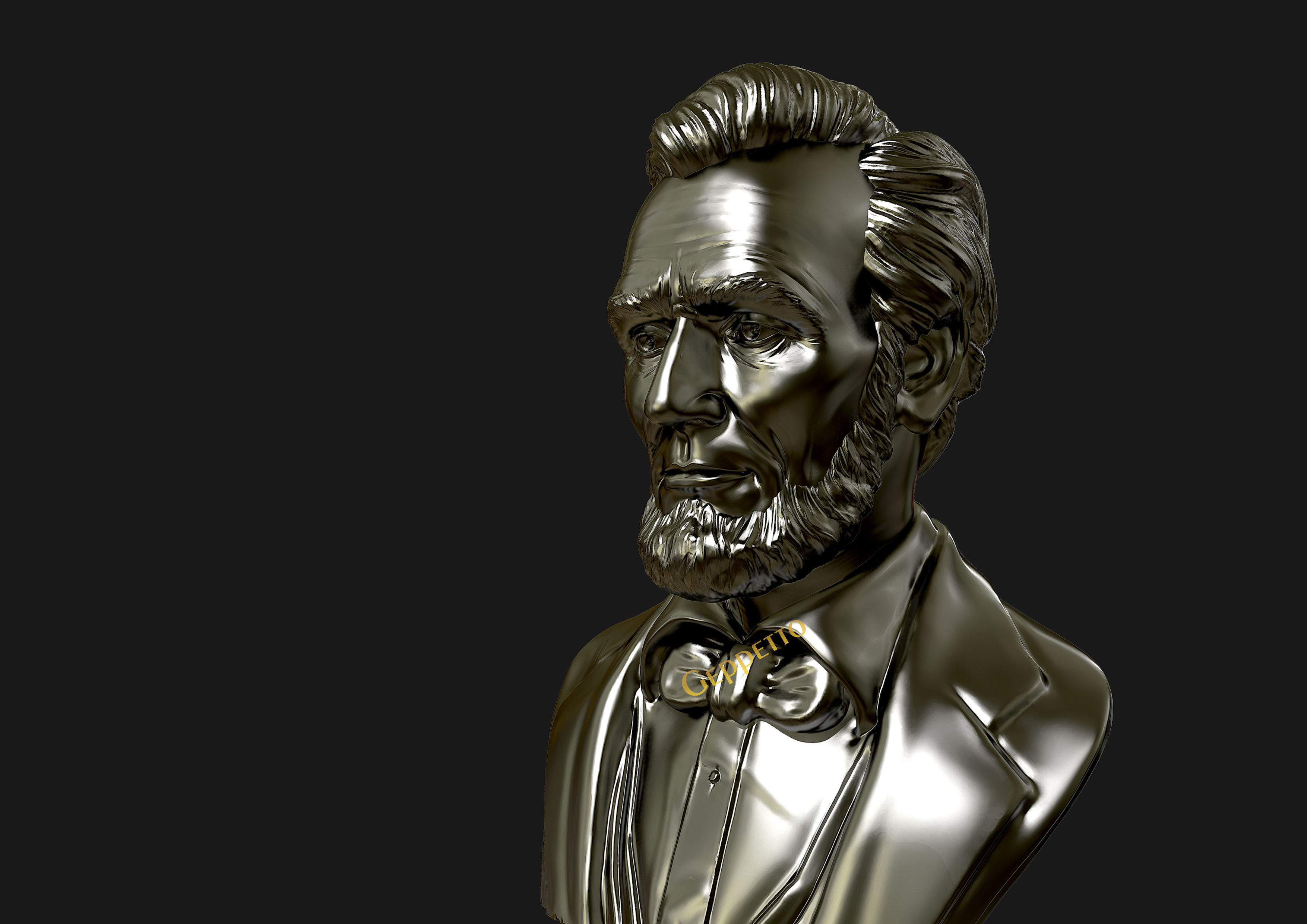 Abraham Lincoln 3D sculpture 3D print model_10