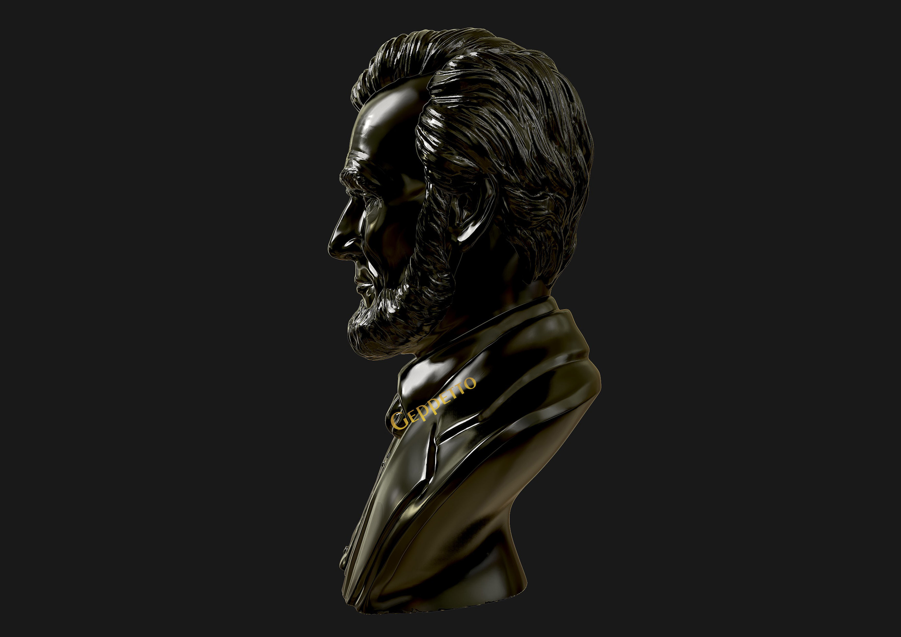 Abraham Lincoln 3D sculpture 3D print model_13