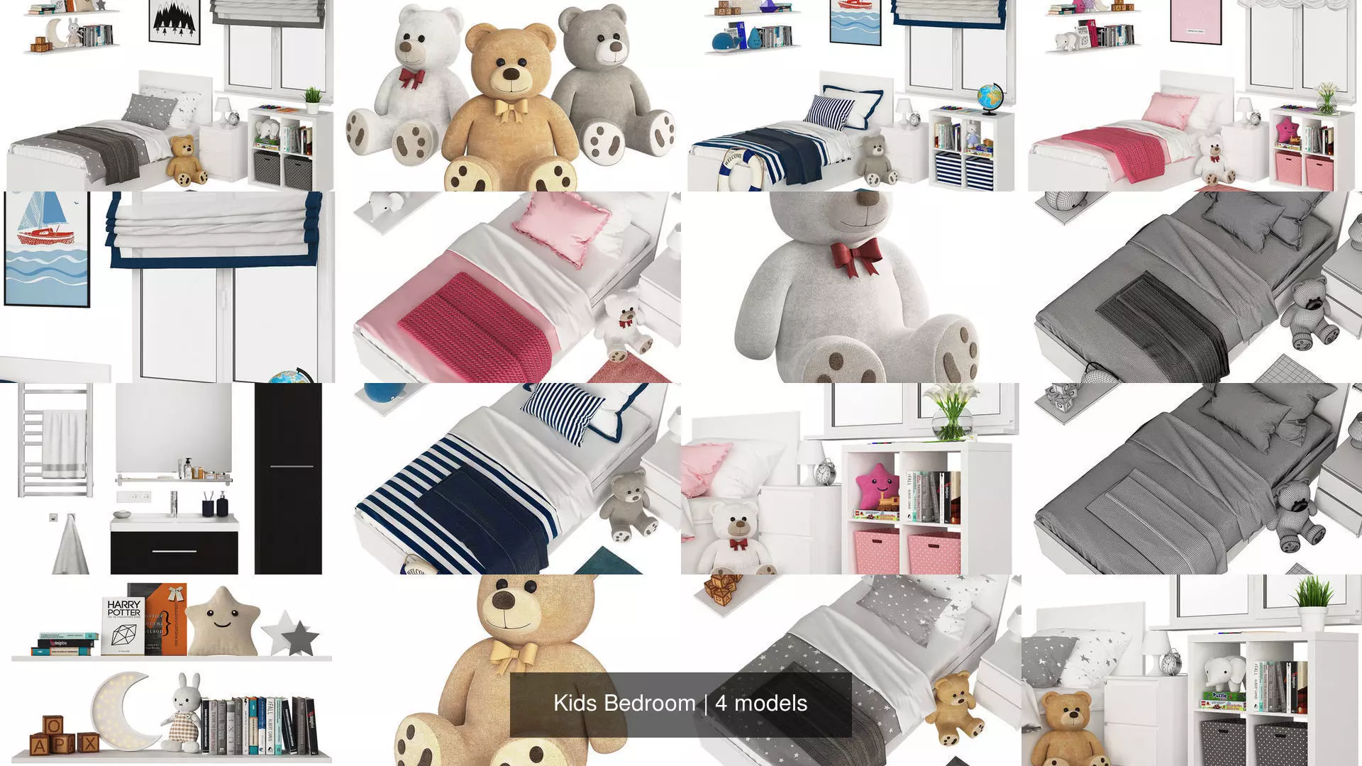 Kids Bedroom 3D Model Collection_4
