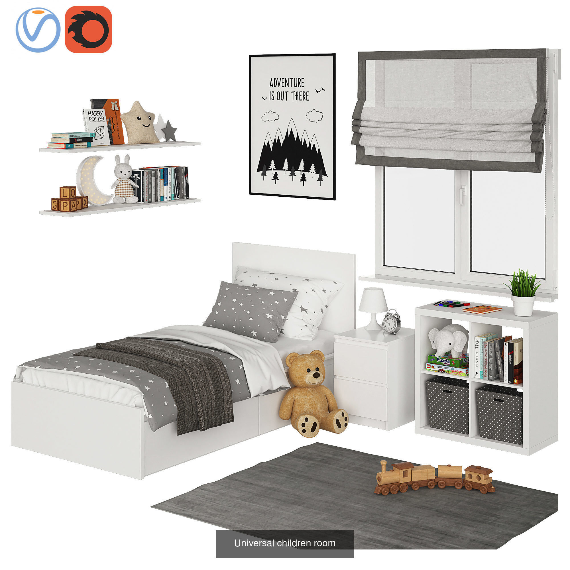 Kids Bedroom 3D Model Collection_5