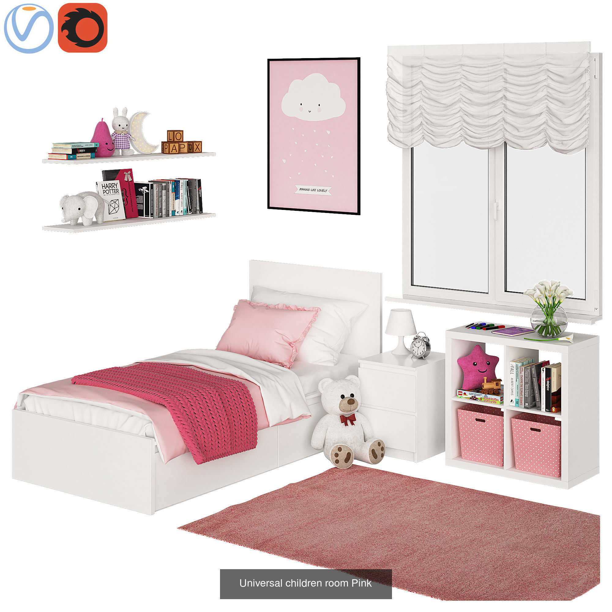 Kids Bedroom 3D Model Collection_8