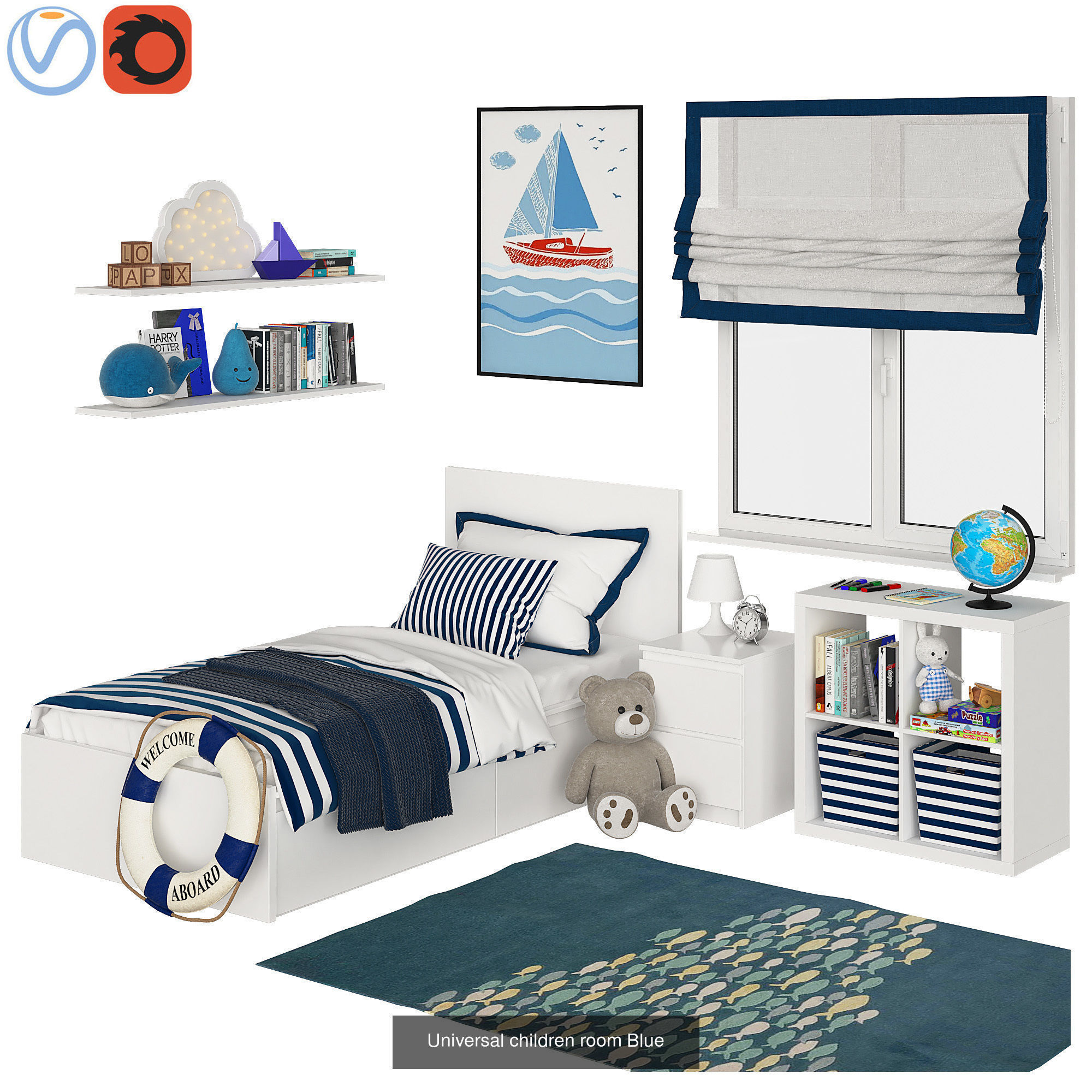 Kids Bedroom 3D Model Collection_7
