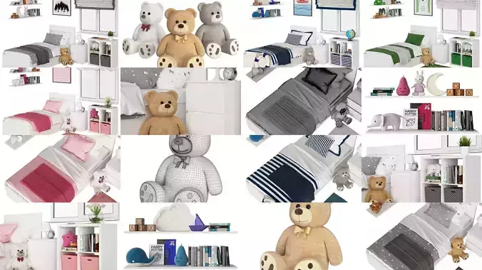 Kids Bedroom 3D Model Collection