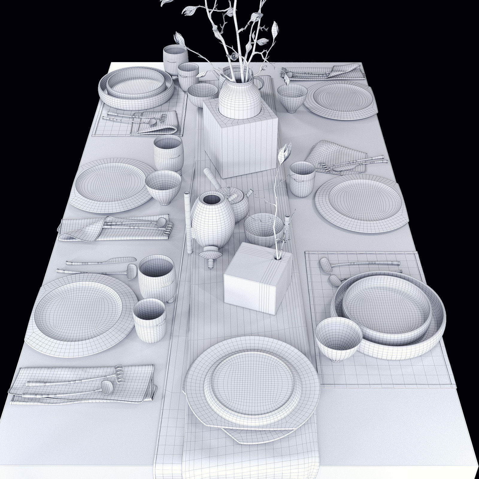 SMA Dishes Decor Set 3D model_2