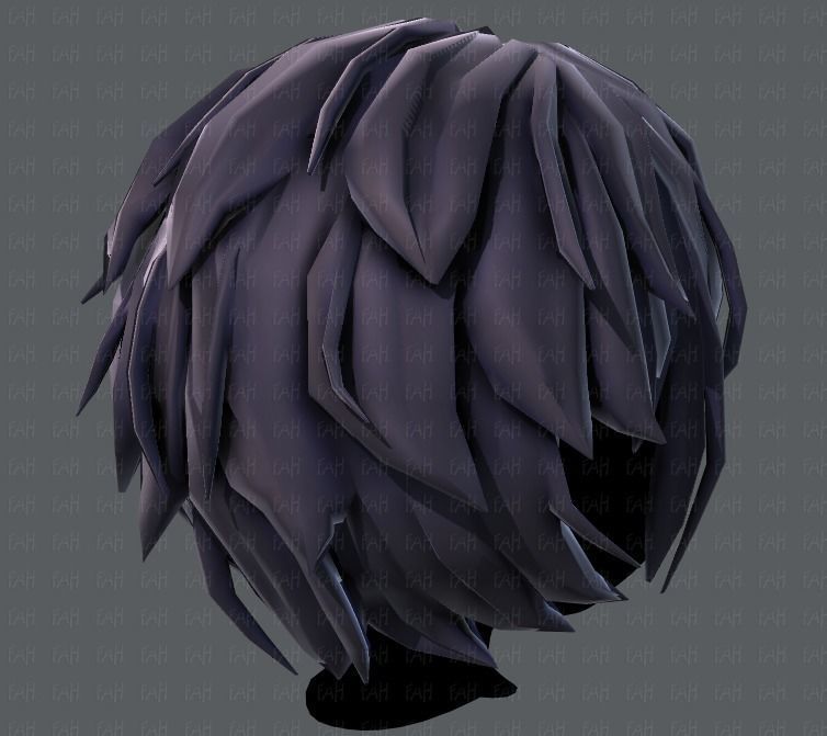3D Hair style for boy V34 Low-poly 3D model_20