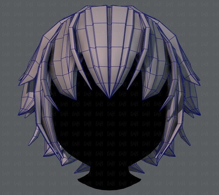 3D Hair style for boy V34 Low-poly 3D model_25