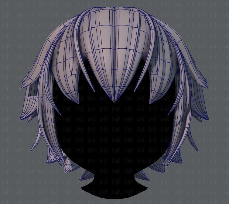3D Hair style for boy V34 Low-poly 3D model_9