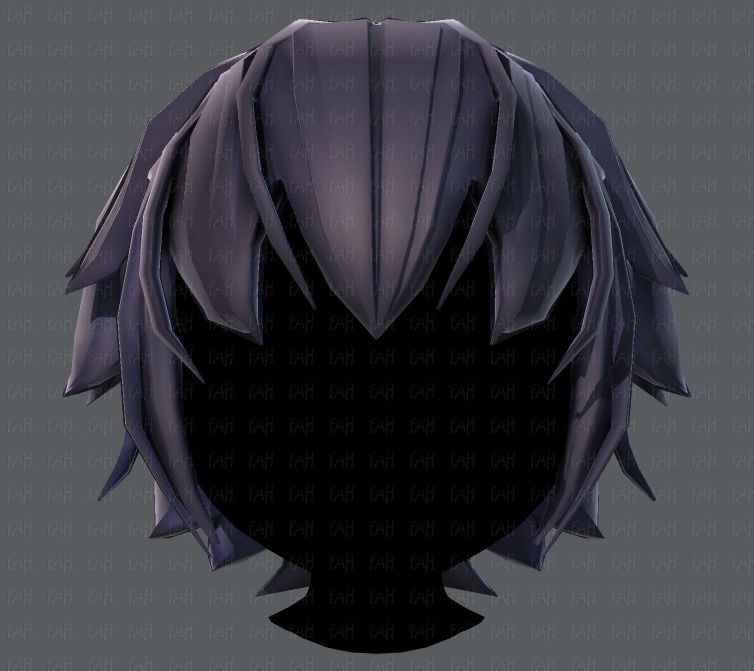 3D Hair style for boy V34 Low-poly 3D model_17