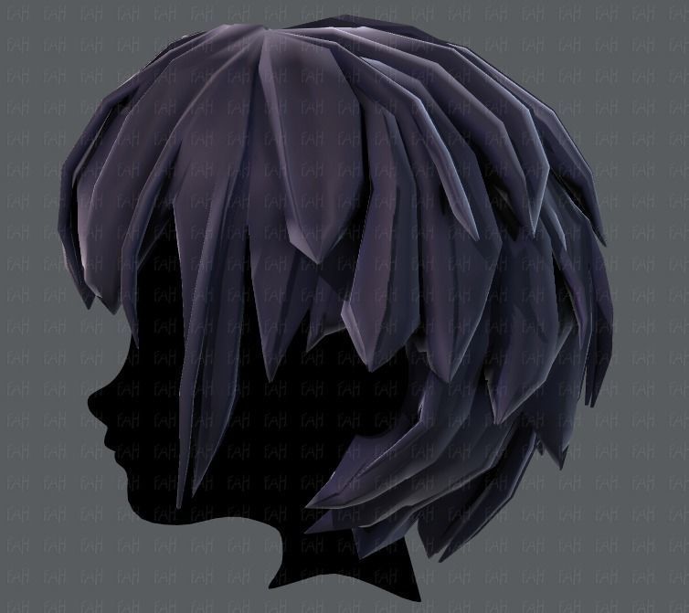 3D Hair style for boy V34 Low-poly 3D model_23