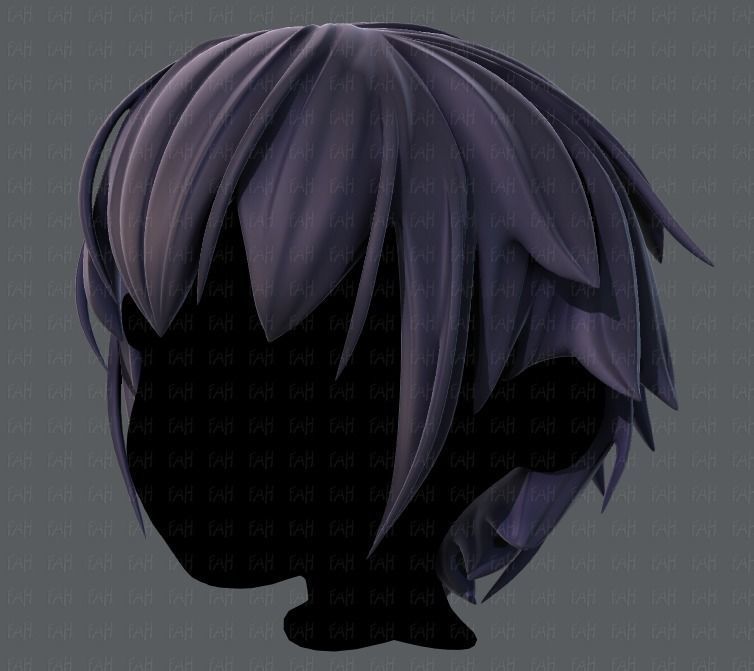 3D Hair style for boy V34 Low-poly 3D model_8