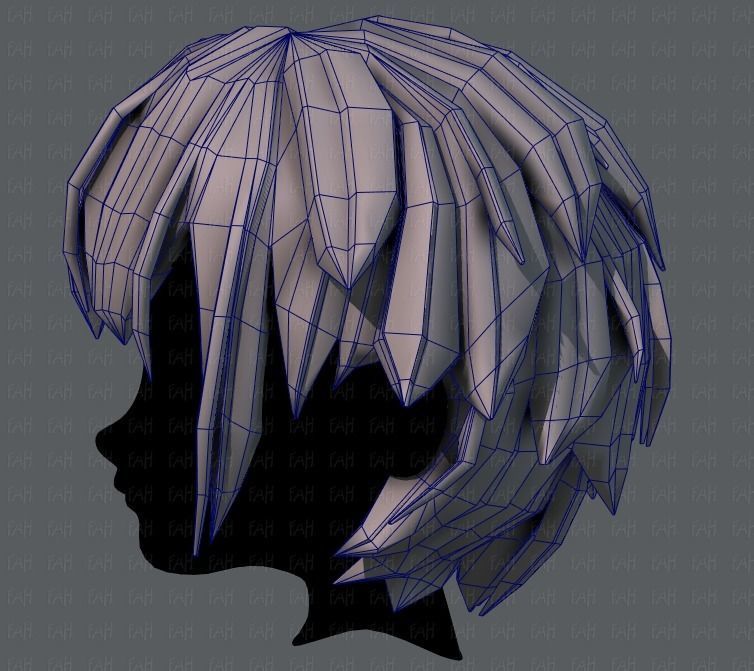 3D Hair style for boy V34 Low-poly 3D model_31