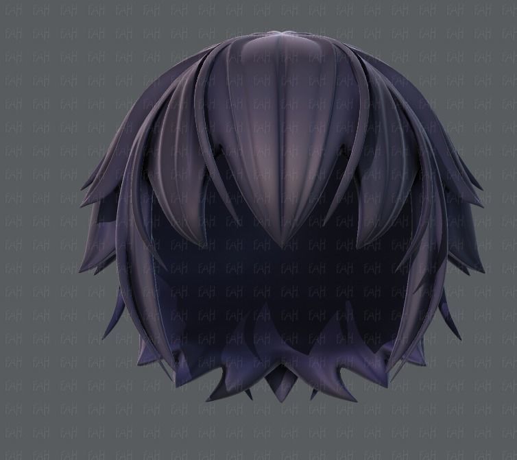 3D Hair style for boy V34 Low-poly 3D model_37
