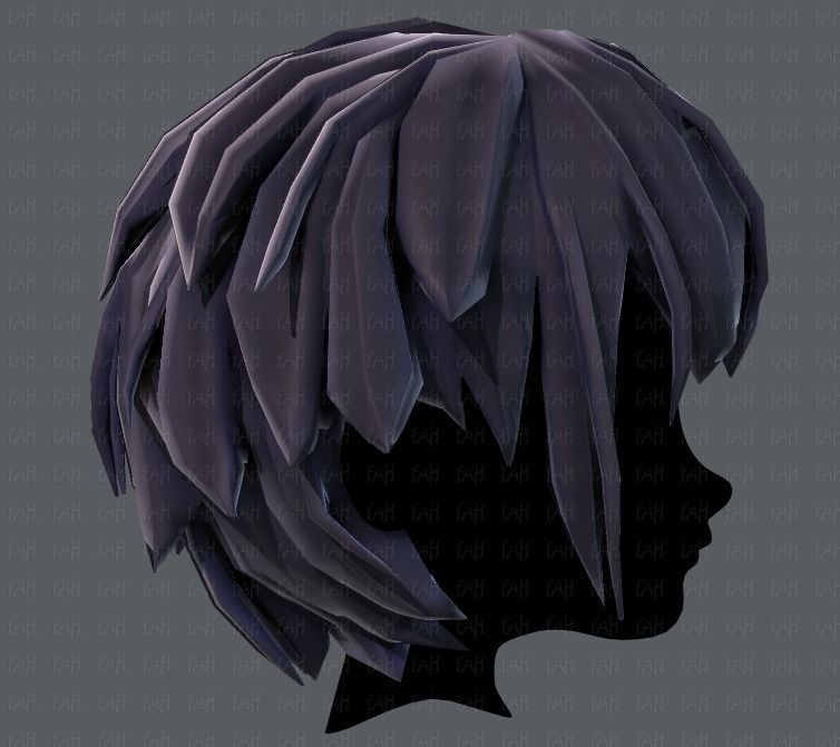 3D Hair style for boy V34 Low-poly 3D model_19