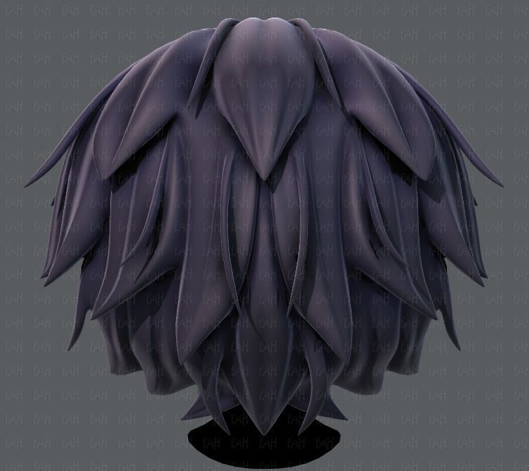3D Hair style for boy V34 Low-poly 3D model_5